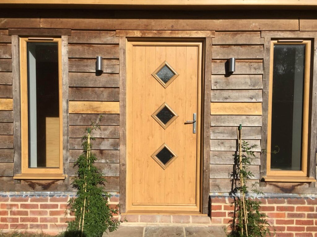 Flint composite door in Irish Oak