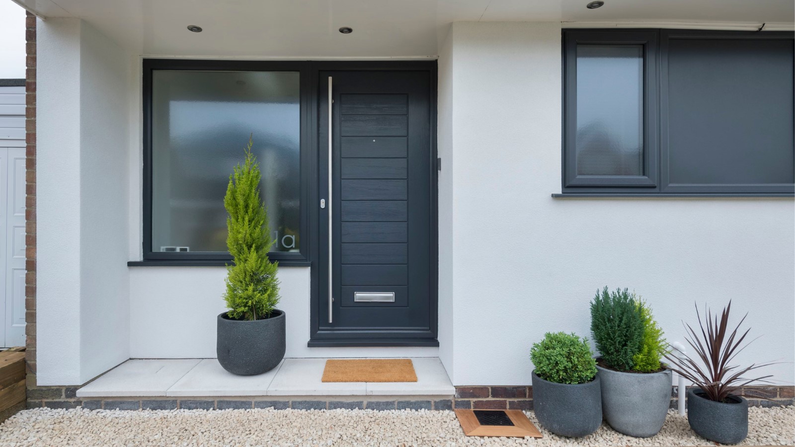Black Solidor front door in Palermo style from the modern Italia range