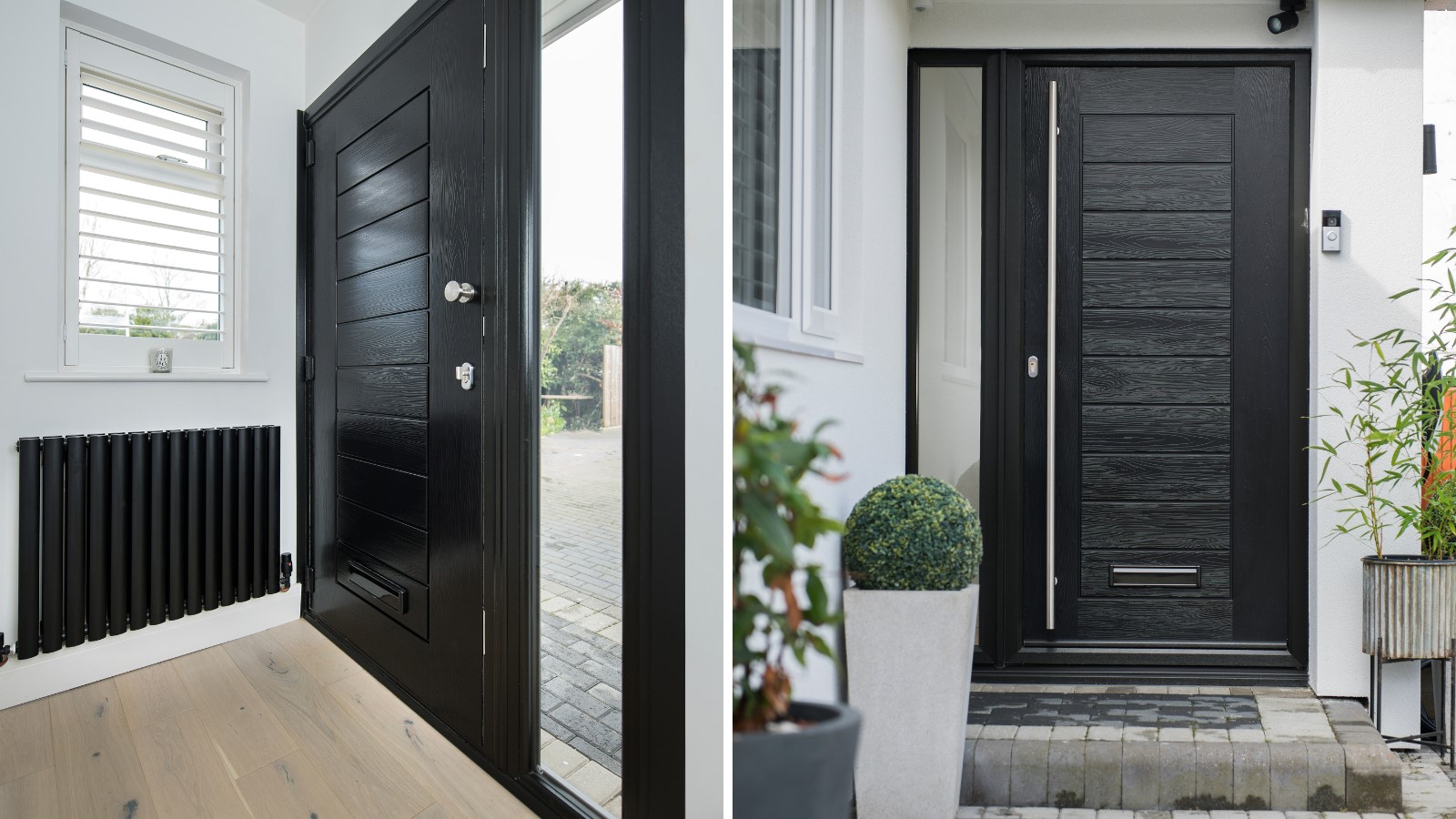 Internal and external Palermo Solid in Black Solidor