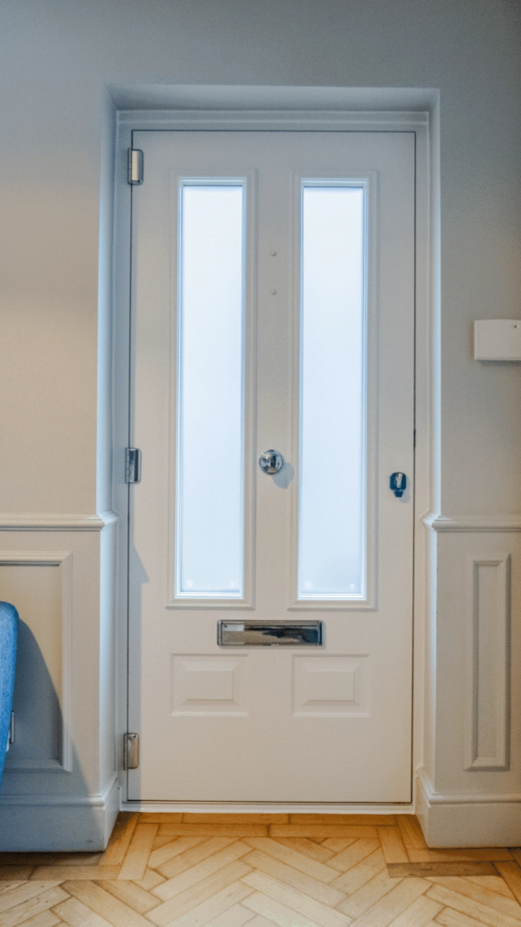 Edinburgh 2 composite door internal shot in white installed by Alexander Windows